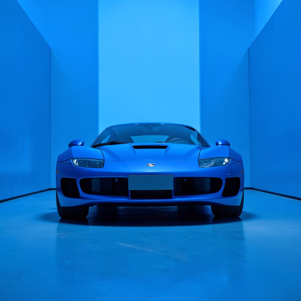 Aston Martin V8 классического силуэта, глубокий тёмно-зелёный оттенок кузова, ретро-стиль, студийный свет
